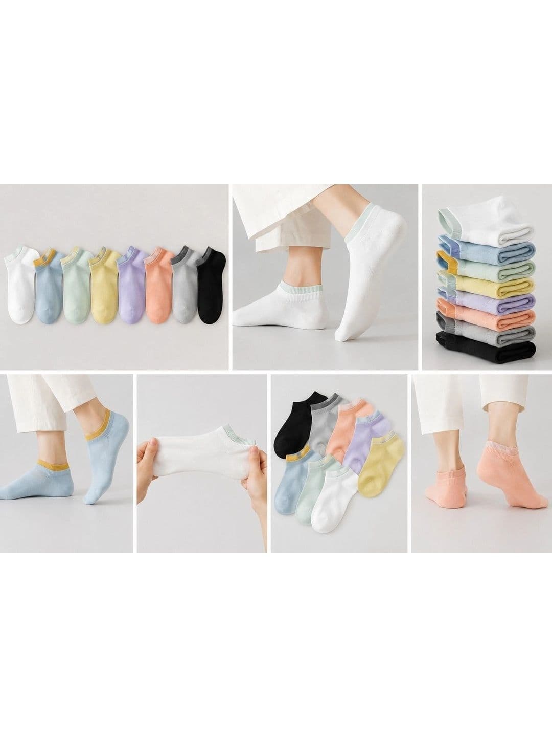 MERCEHIVE Men Pack of 8 Cotton Ankle Length Socks thumbnail 4
