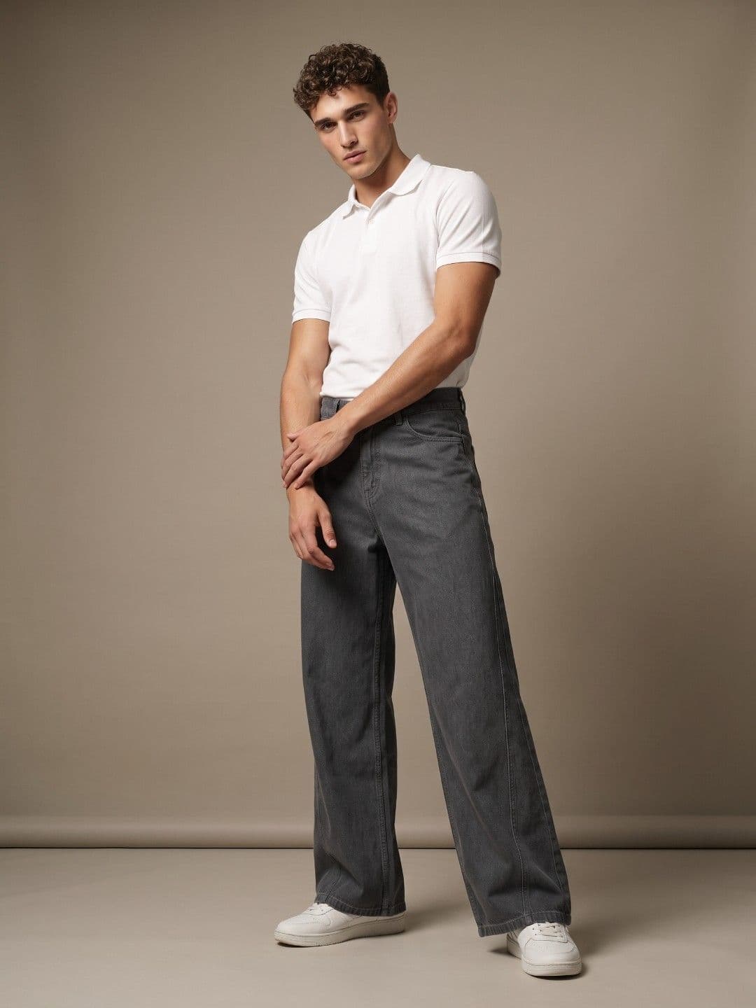 glitchez Men Wide Leg Mid-Rise Jeans thumbnail 4