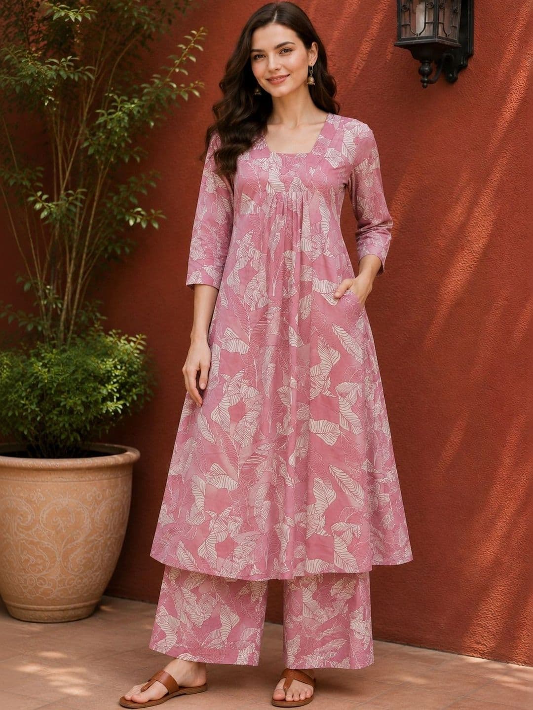 DSK STUDIO Women Floral Printed Empire Kurta with Palazzos - view 1