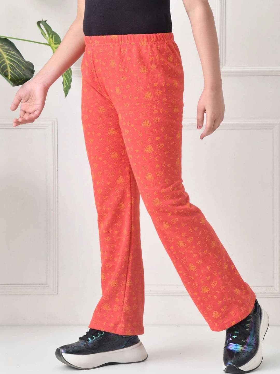 BAESD Girls 2 Floral Printed Knitted Palazzos thumbnail 2