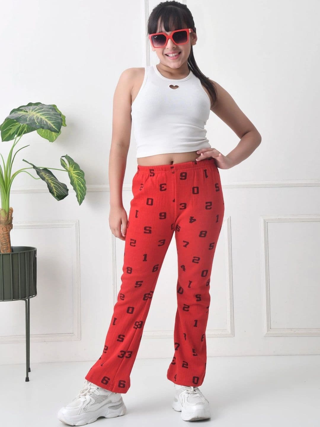 BAESD Girls Printed Knitted Palazzos thumbnail 3