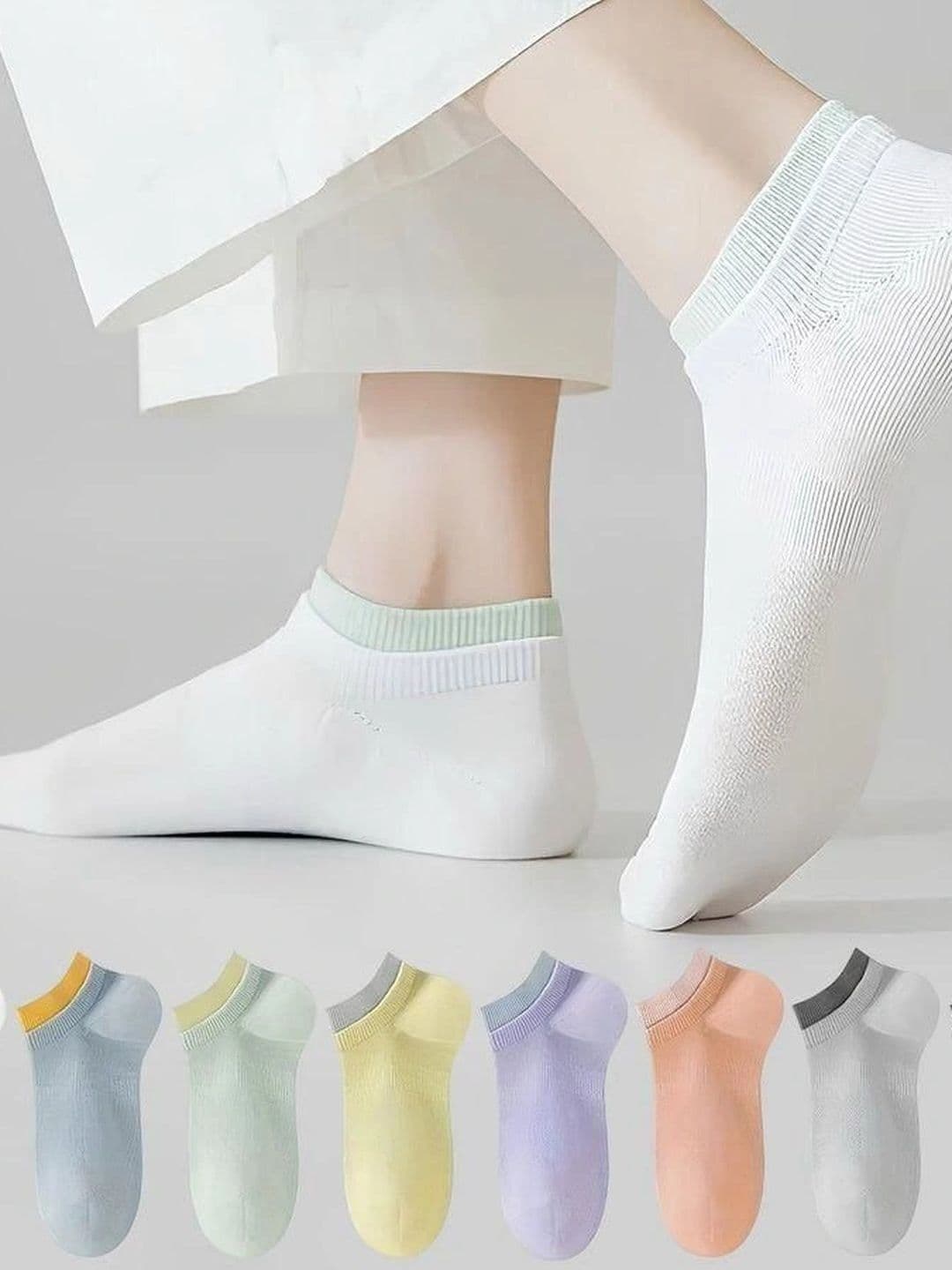 MERCEHIVE Men Pack of 8 Cotton Ankle Length Socks - view 1