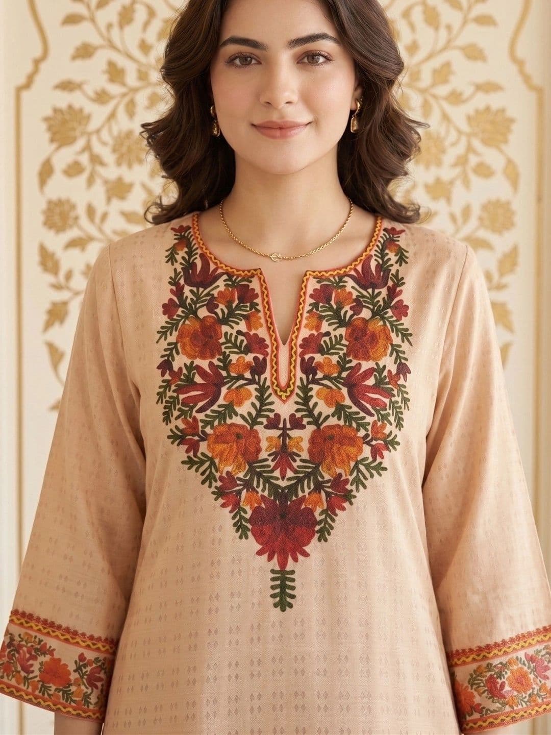 House of Pataudi Women Ethnic Motifs Embroidered Thread Work Kurta thumbnail 7