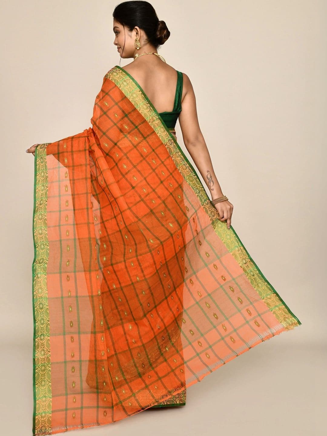 TANTSHREE Woven Design Pure Cotton Saree thumbnail 7