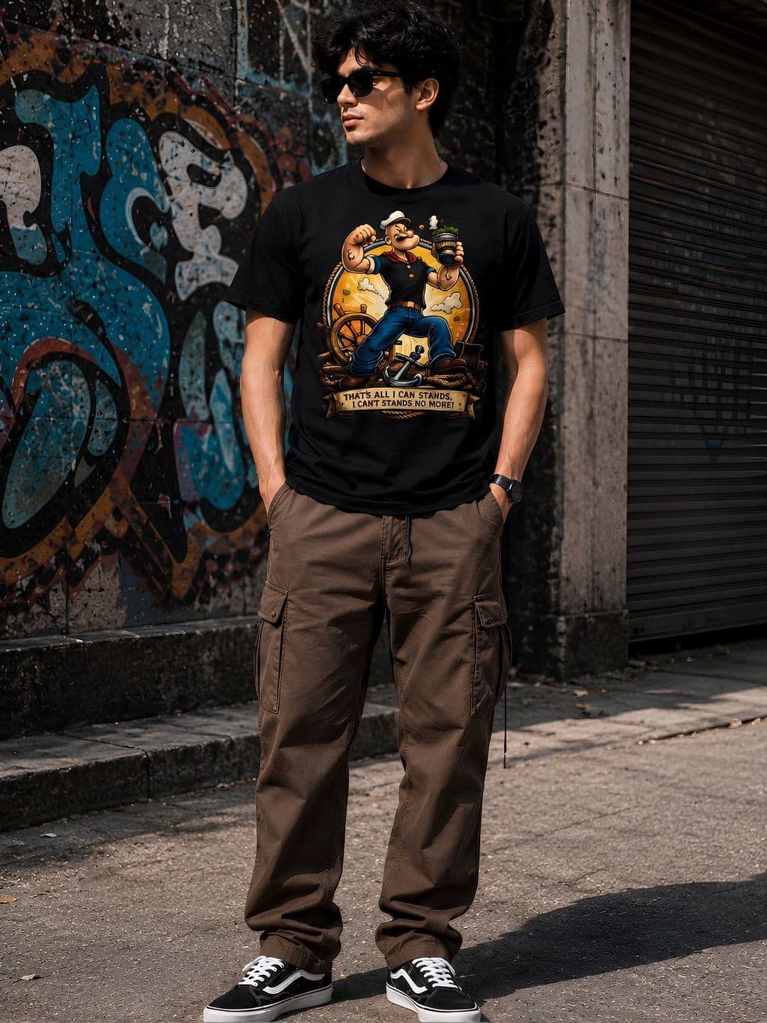 THESEVENLOOK Men Popeye Printed T-shirt thumbnail 4