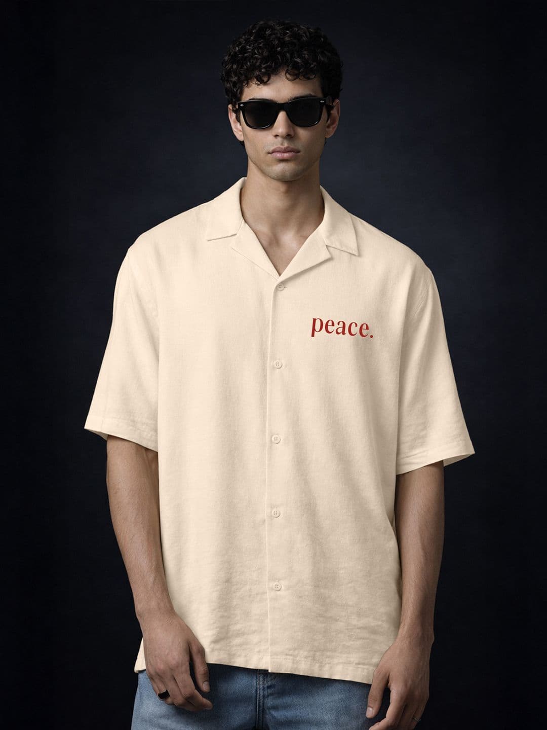 VEIRDO Oversized Camp Superhero Cotton Short Sleeves Fit Shirt thumbnail 3