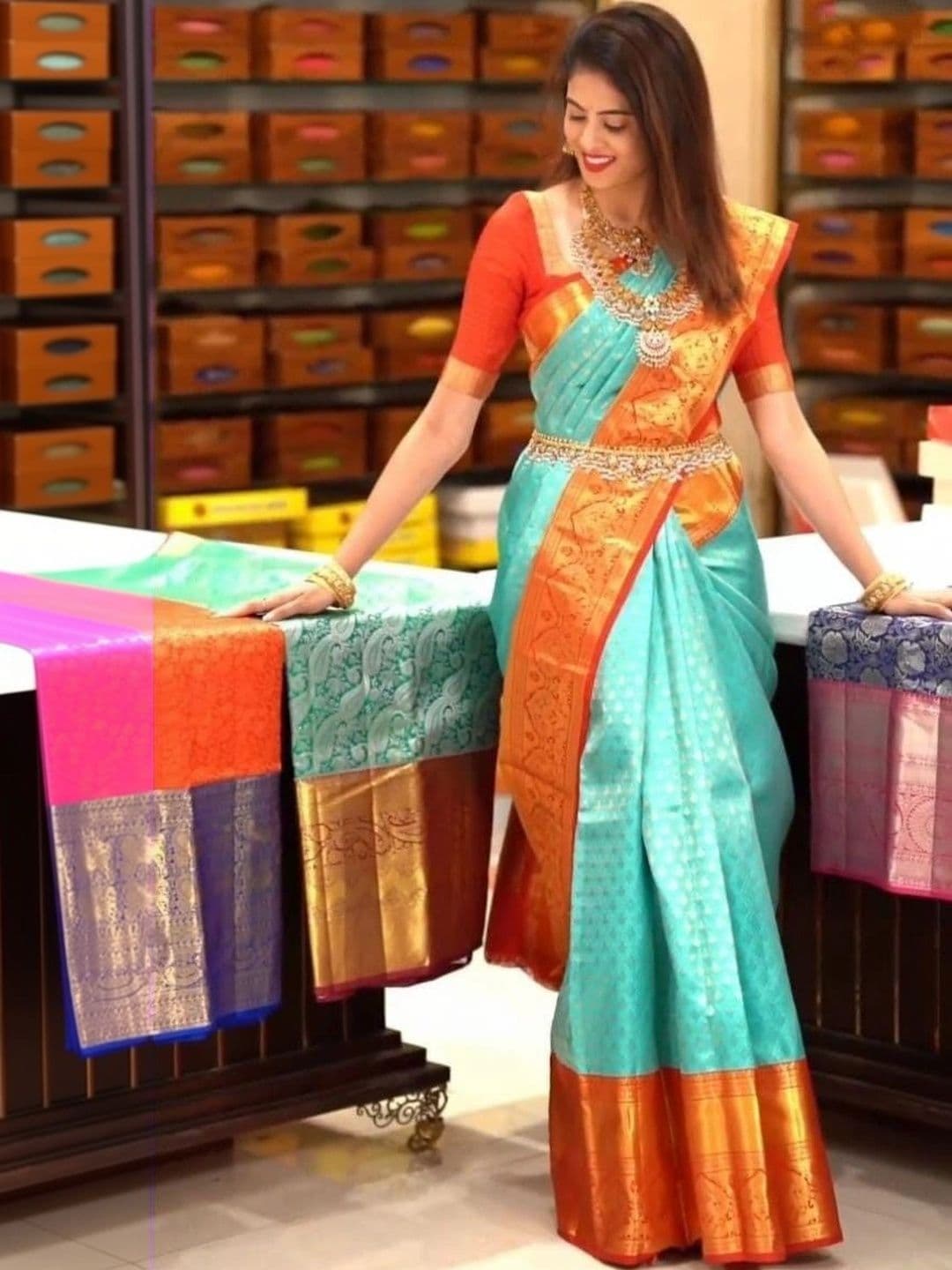 revika Woven Design Zari Art Silk Designer Kanjeevaram Saree thumbnail 2
