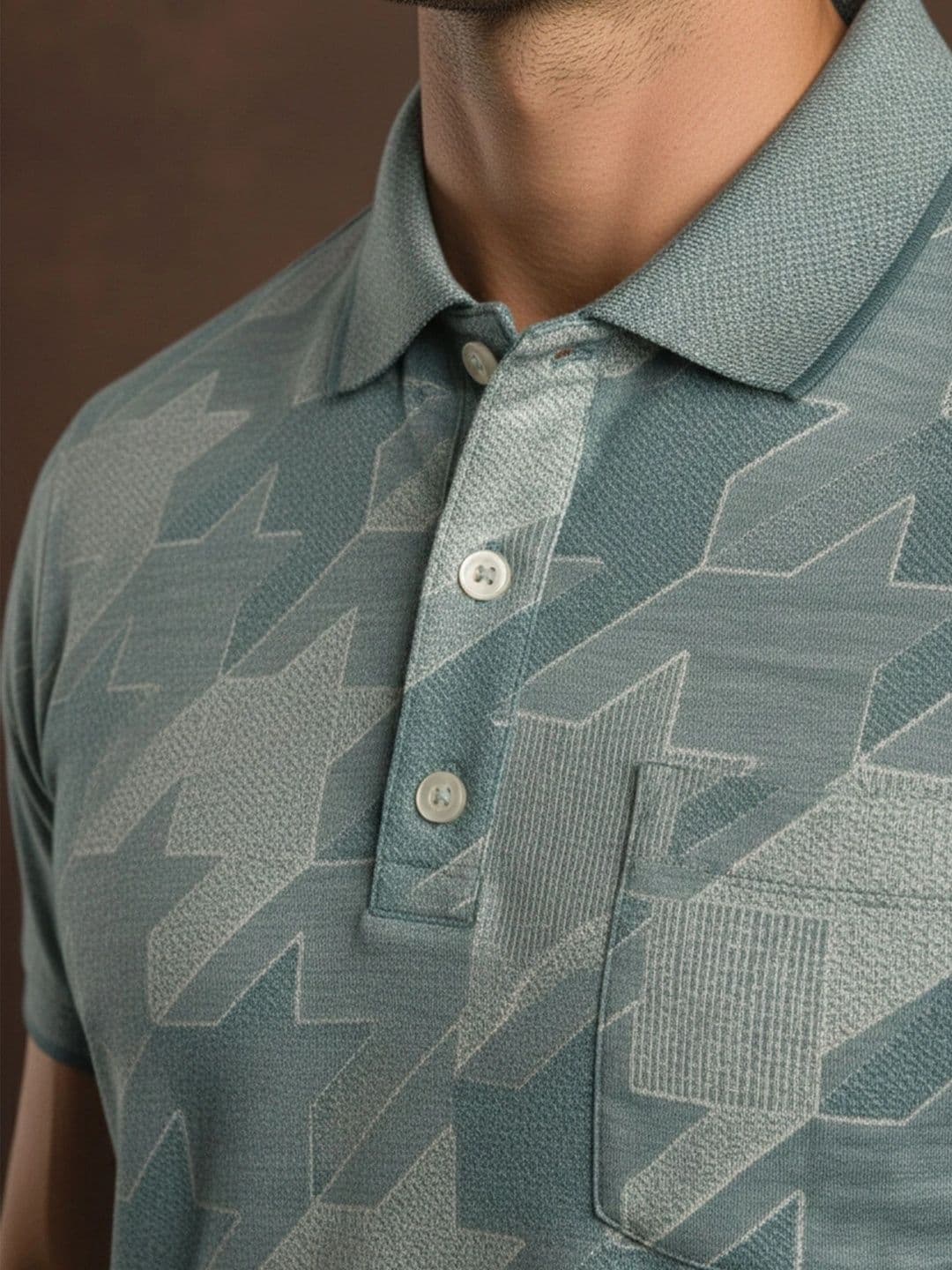 Roadster Men Printed Polo Collar Pockets T-shirt thumbnail 5