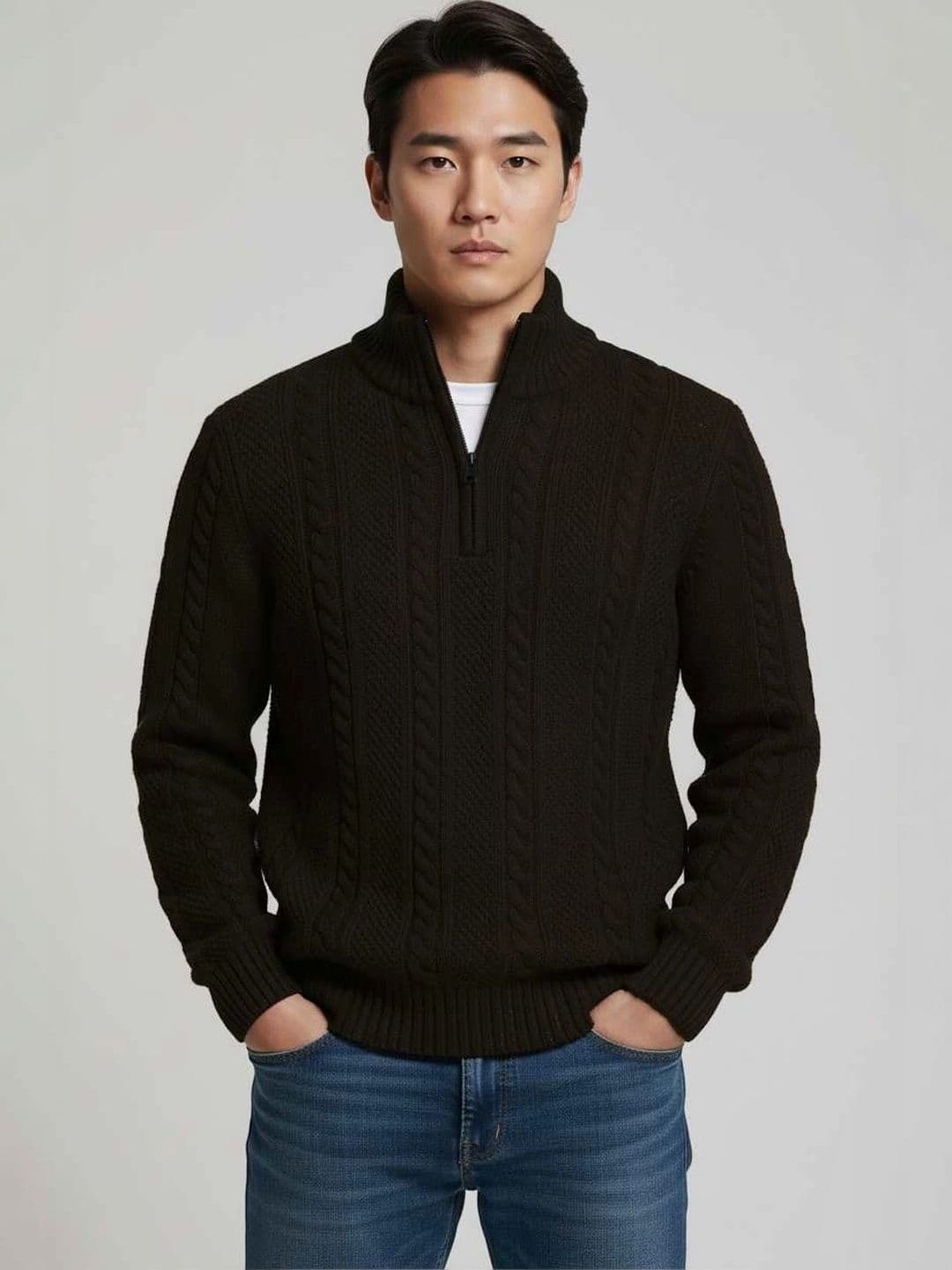 Badlook Men Cable Knit Woollen Pullover - view 1