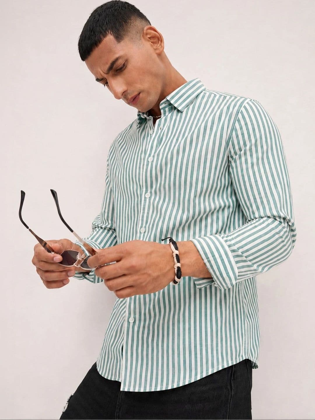R.Code by The Roadster Life Co. Men Standard Striped Casual Shirt - view 1