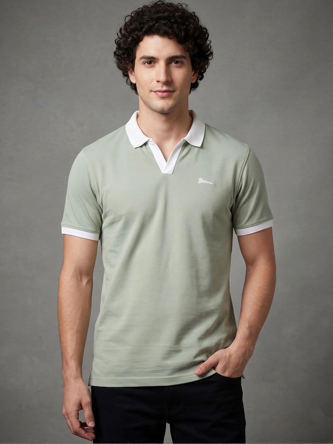 Roadster Men Brand Logo Polo Collar T-shirt - view 1
