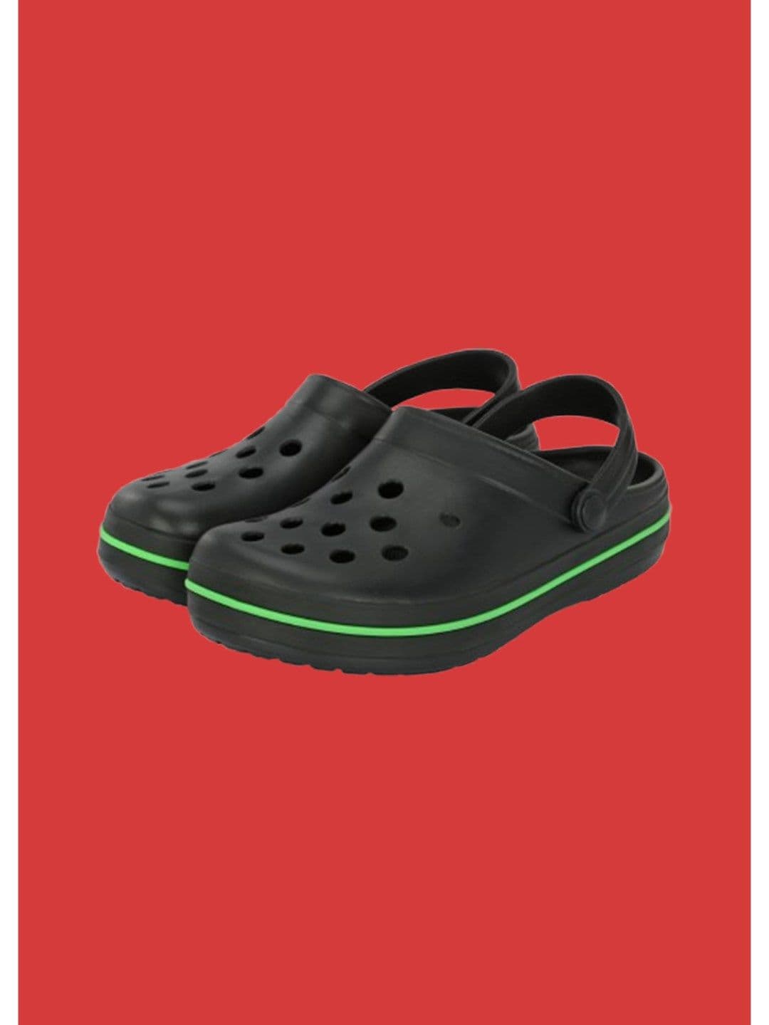 HRX by Hrithik Roshan Men Black & Green Rubber Clogs thumbnail 5