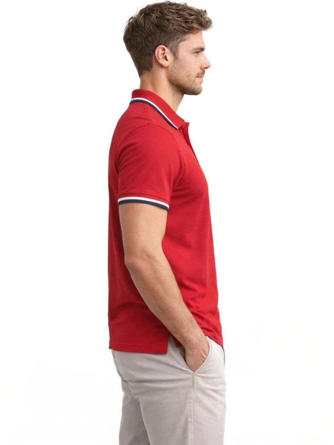 Here & Now X Raves Men Brand Logo Polo Collar T-shirt thumbnail 3