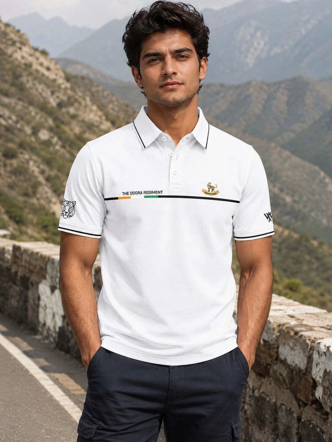 Warrior World Men Brand Logo Printed Polo Collar T-shirt - view 1