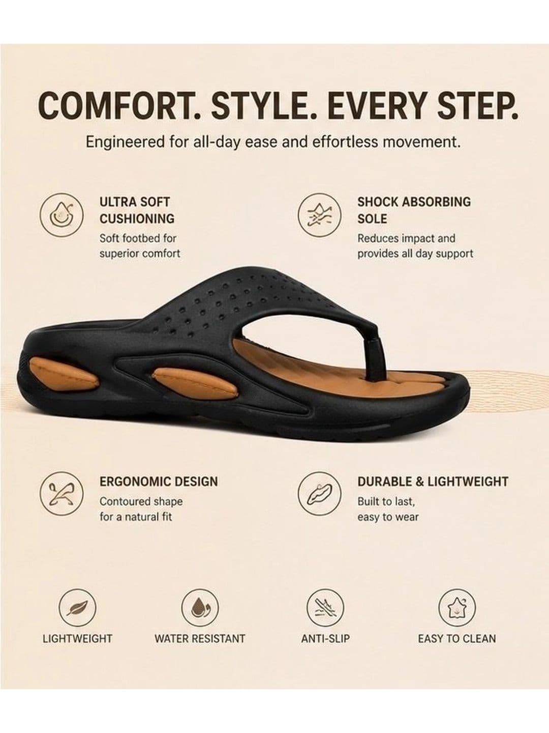 VOOLIO Men Thong Flip-Flops thumbnail 3