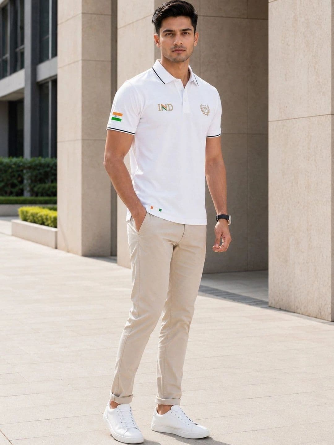 Warrior World Men Brand Logo Polo Collar T-shirt thumbnail 4