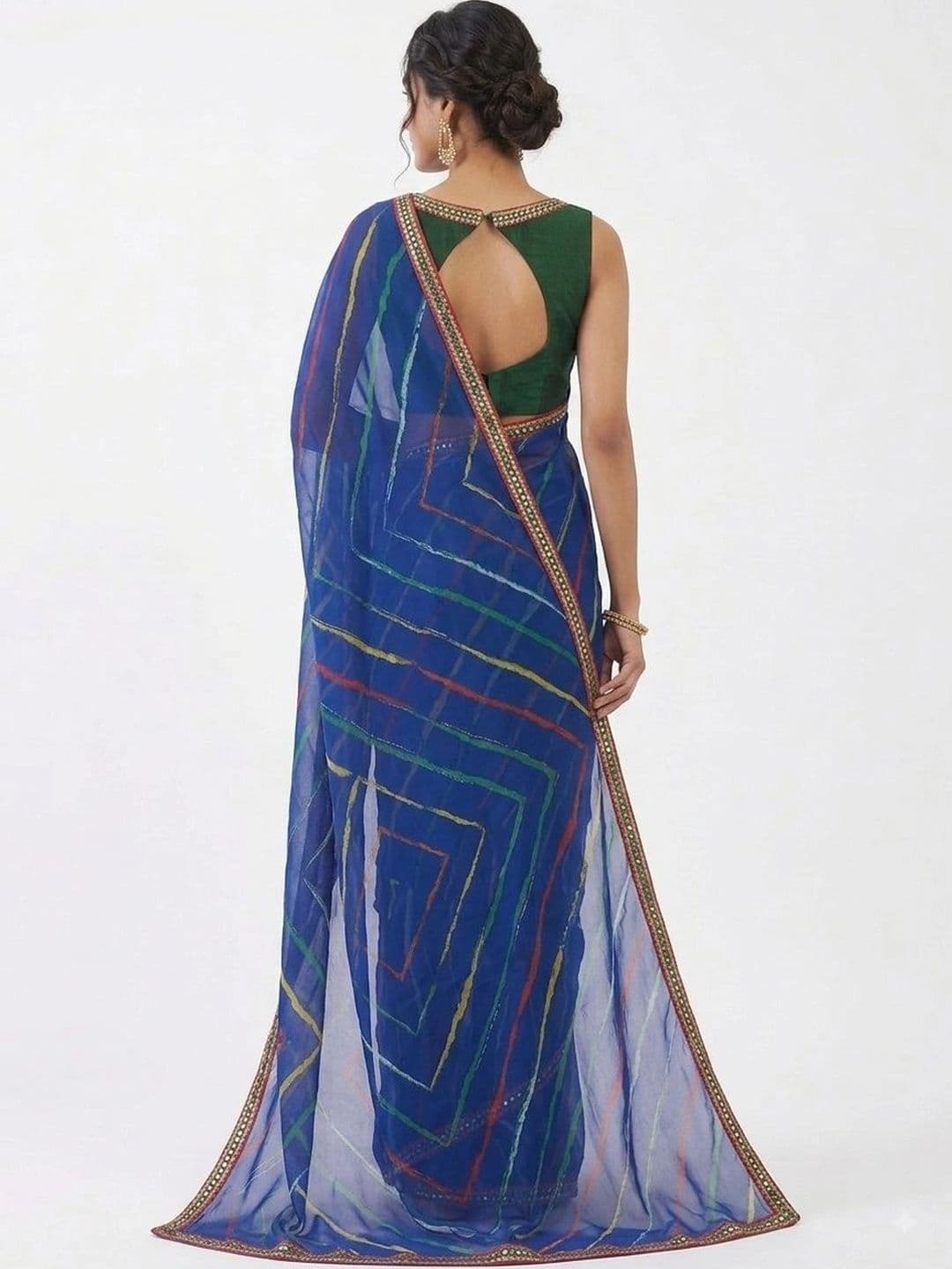 DEVI FASHIONS LLP Leheriya Poly Georgette Saree thumbnail 2