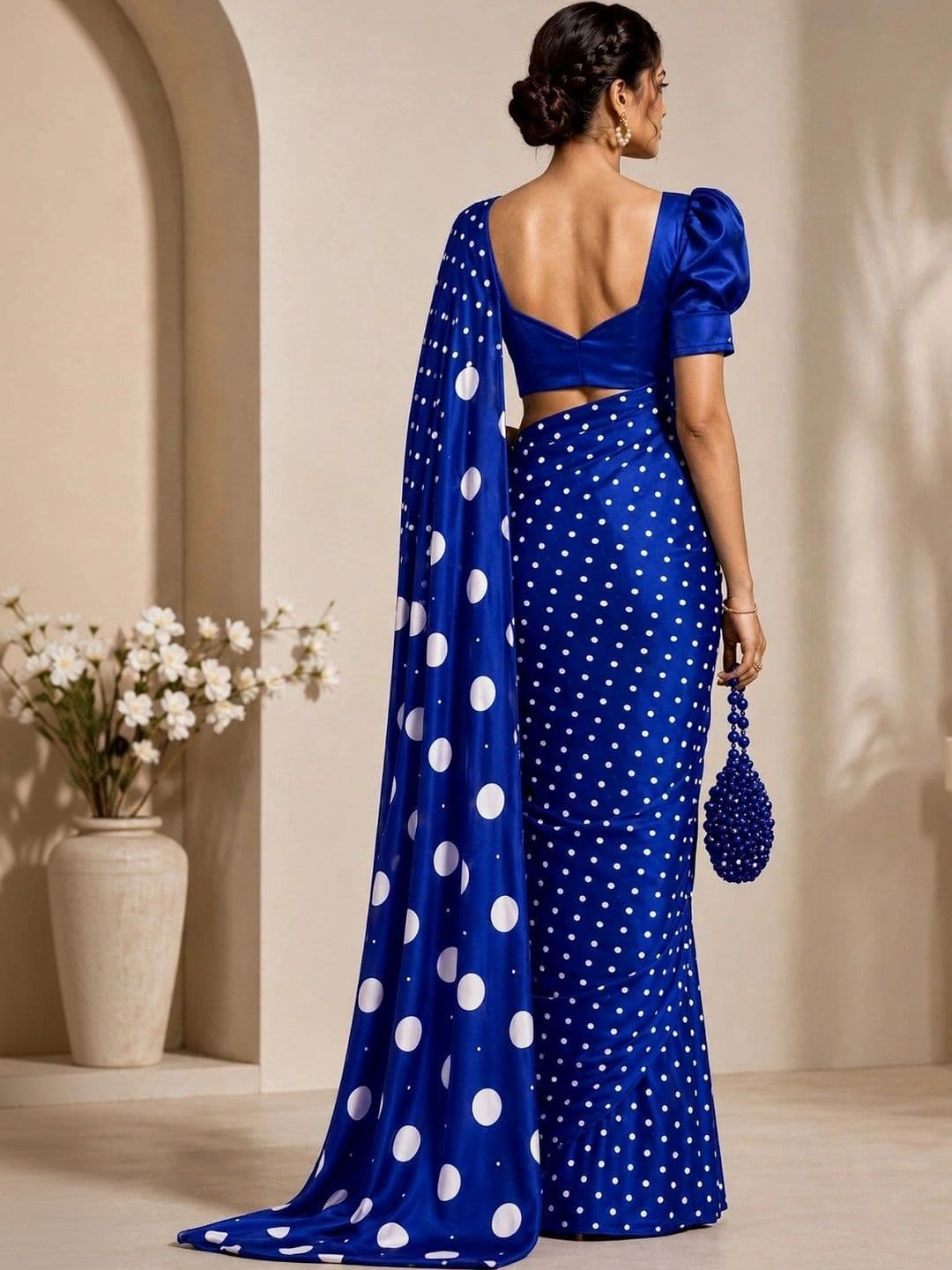KOMAL NX Polka Dot Designer Saree thumbnail 6