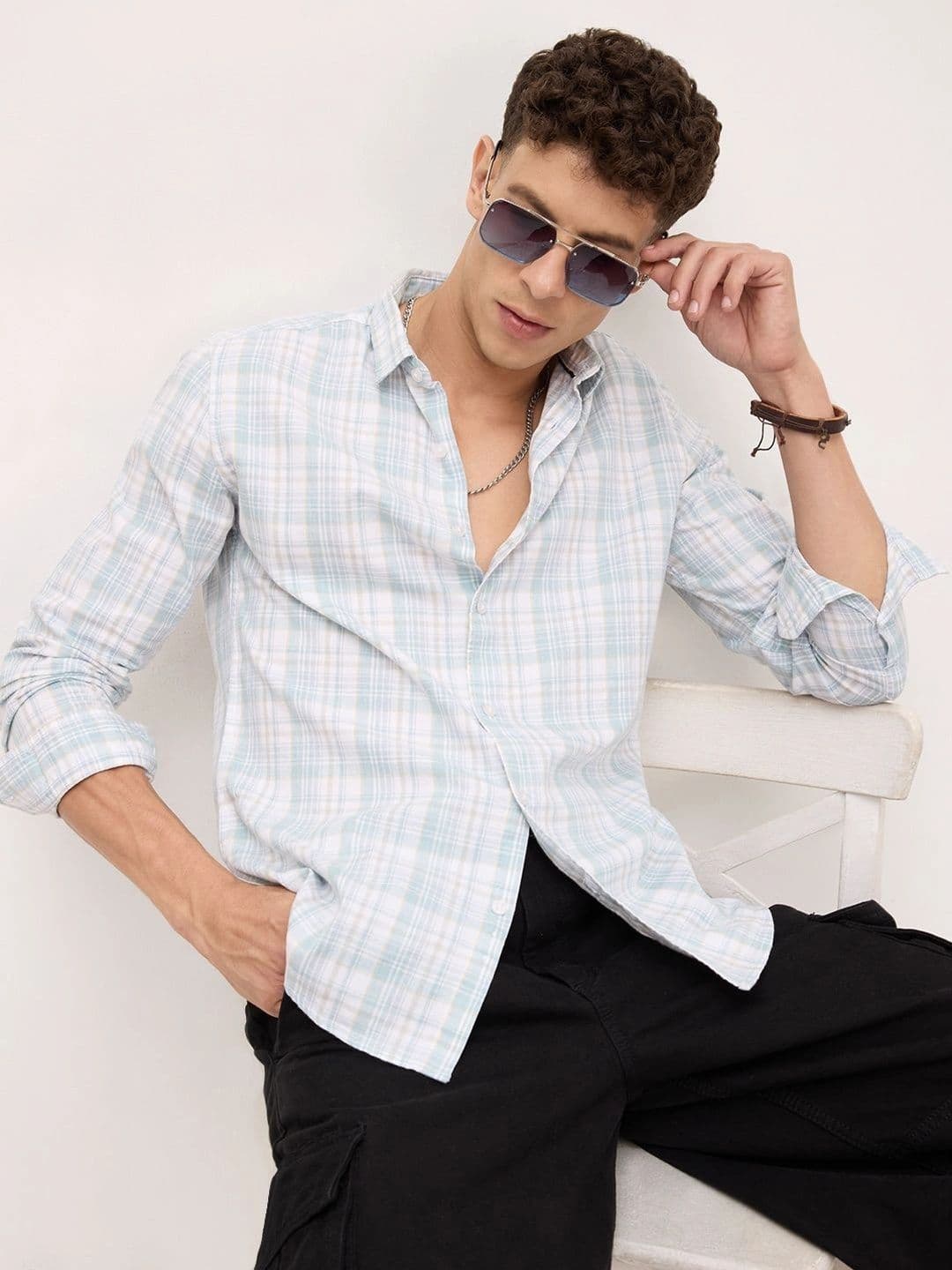 VASTRADO Men Classic Slim Fit Checked Casual Shirt - view 1