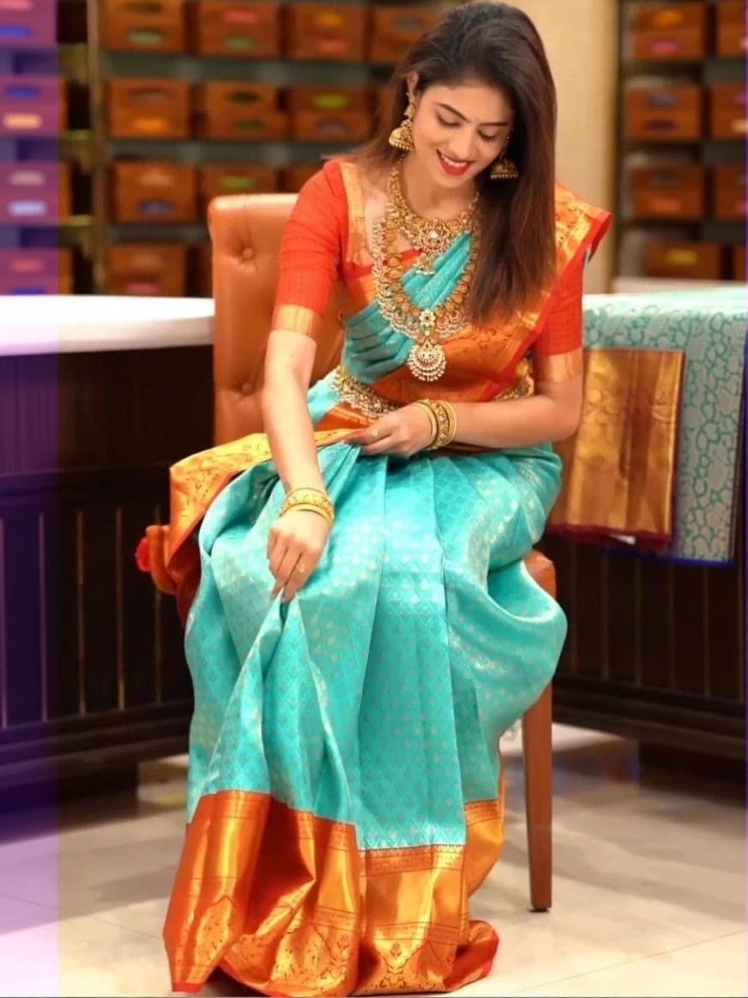 revika Woven Design Zari Art Silk Designer Kanjeevaram Saree thumbnail 4