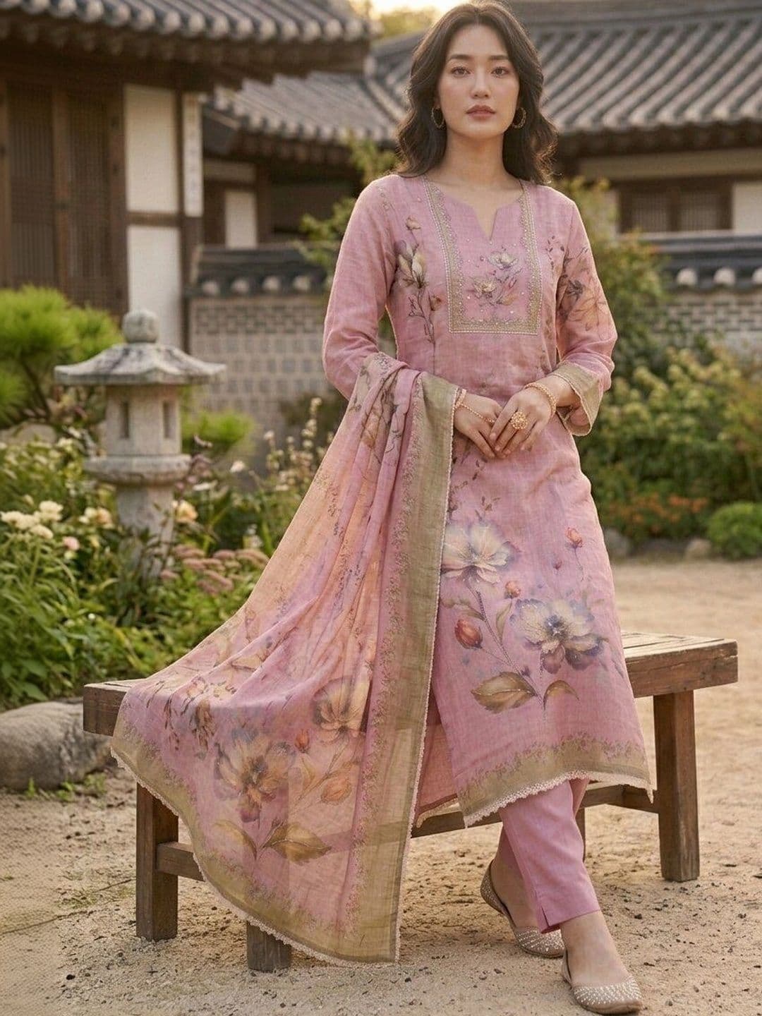 WaCraz Printed Semi-Stitched Dress Material thumbnail 3
