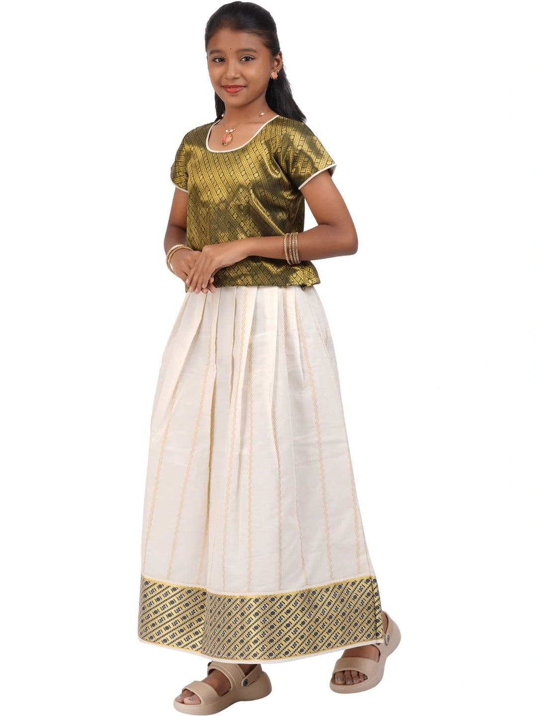 SKV ETHNIVERSE Girls Ready to Wear Lehenga & thumbnail 6