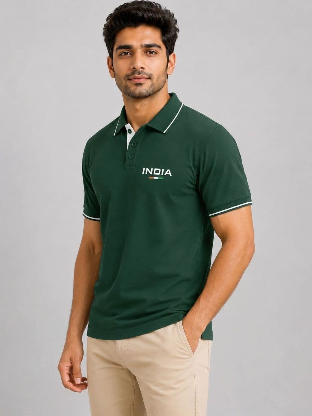 Warrior World Men Typography Polo Collar Pure Cotton T-shirt thumbnail 7