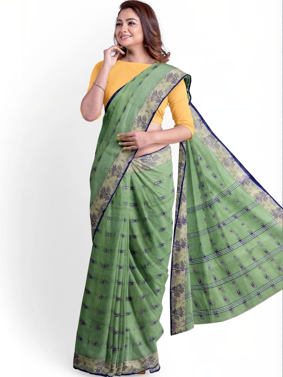 TANTSHREE Woven Design Pure Cotton Saree thumbnail 2
