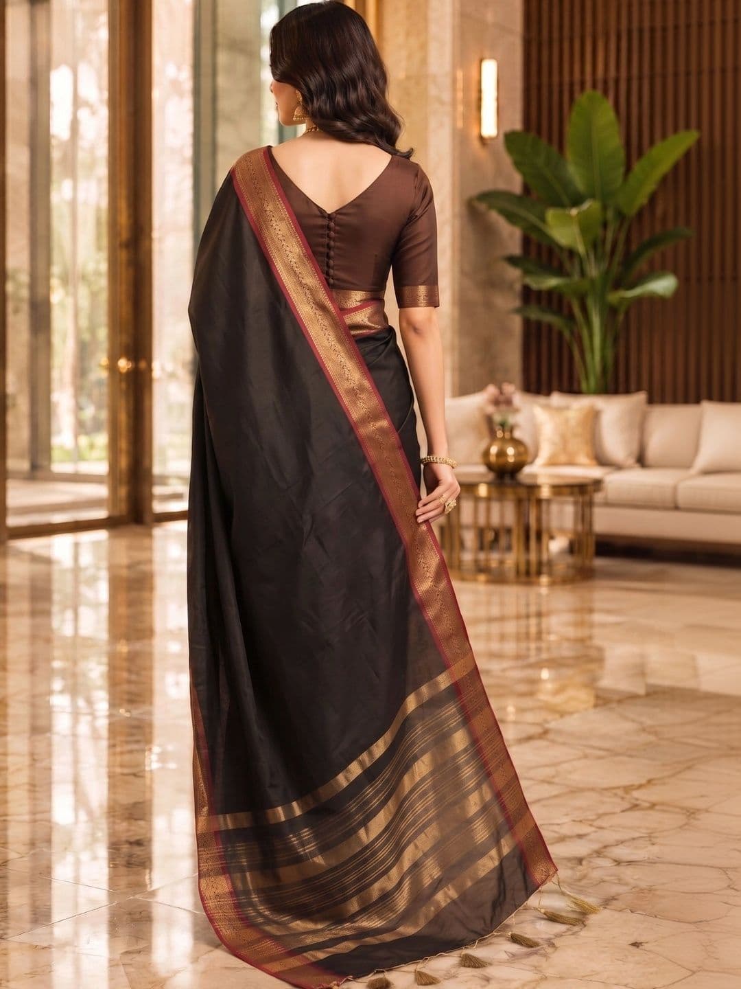 Owee Zari Silk Cotton Designer Narayan Peth Saree thumbnail 4