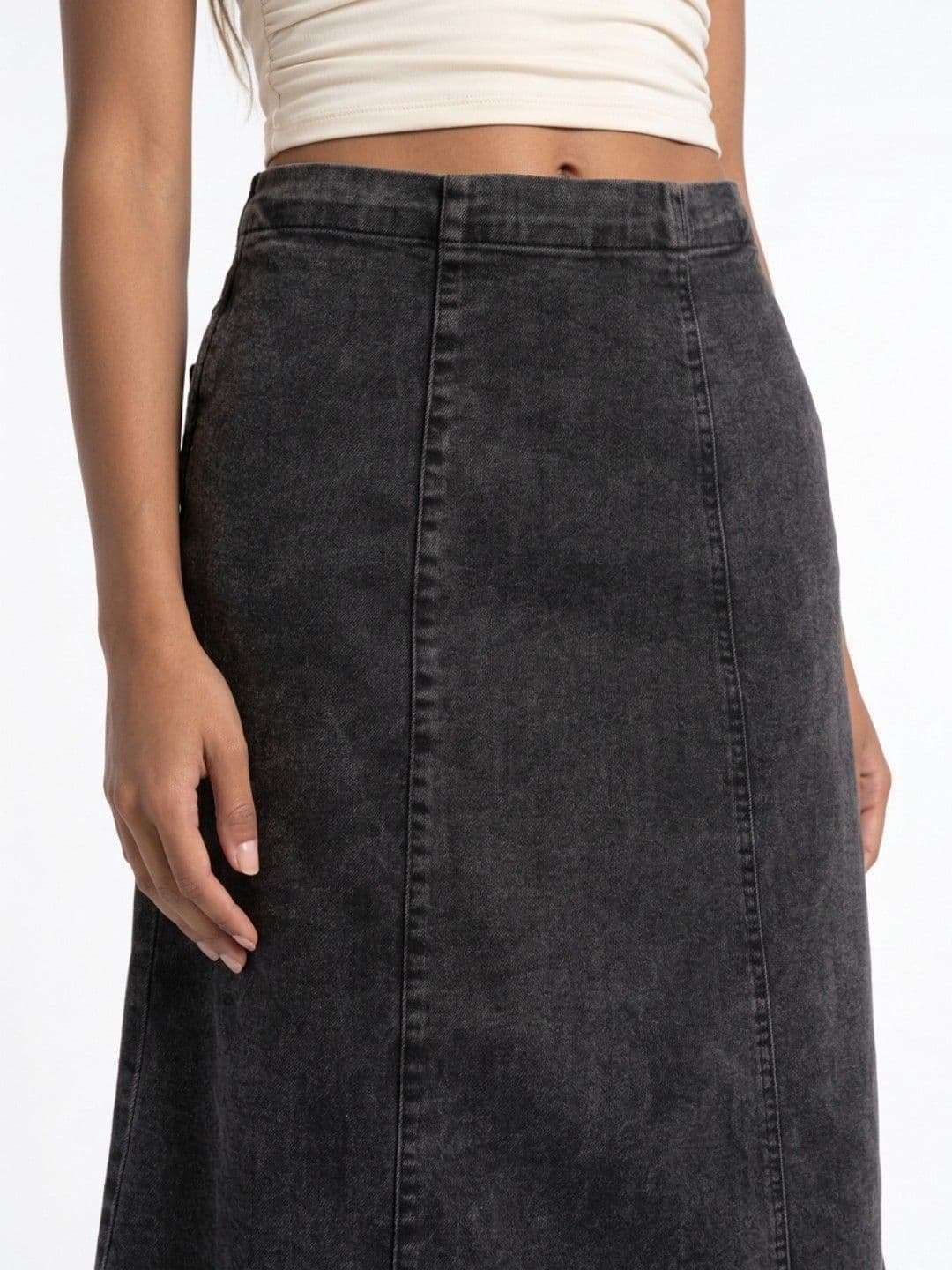 glitchez Women Washed Midi A-Line Skirt thumbnail 2