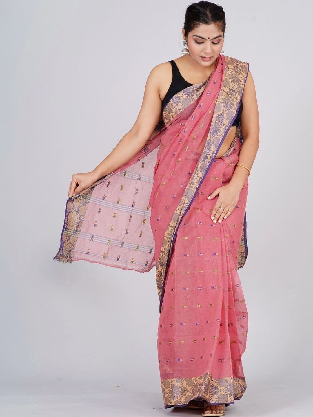 TANTSHREE Woven Design Zari Pure Cotton Saree thumbnail 2
