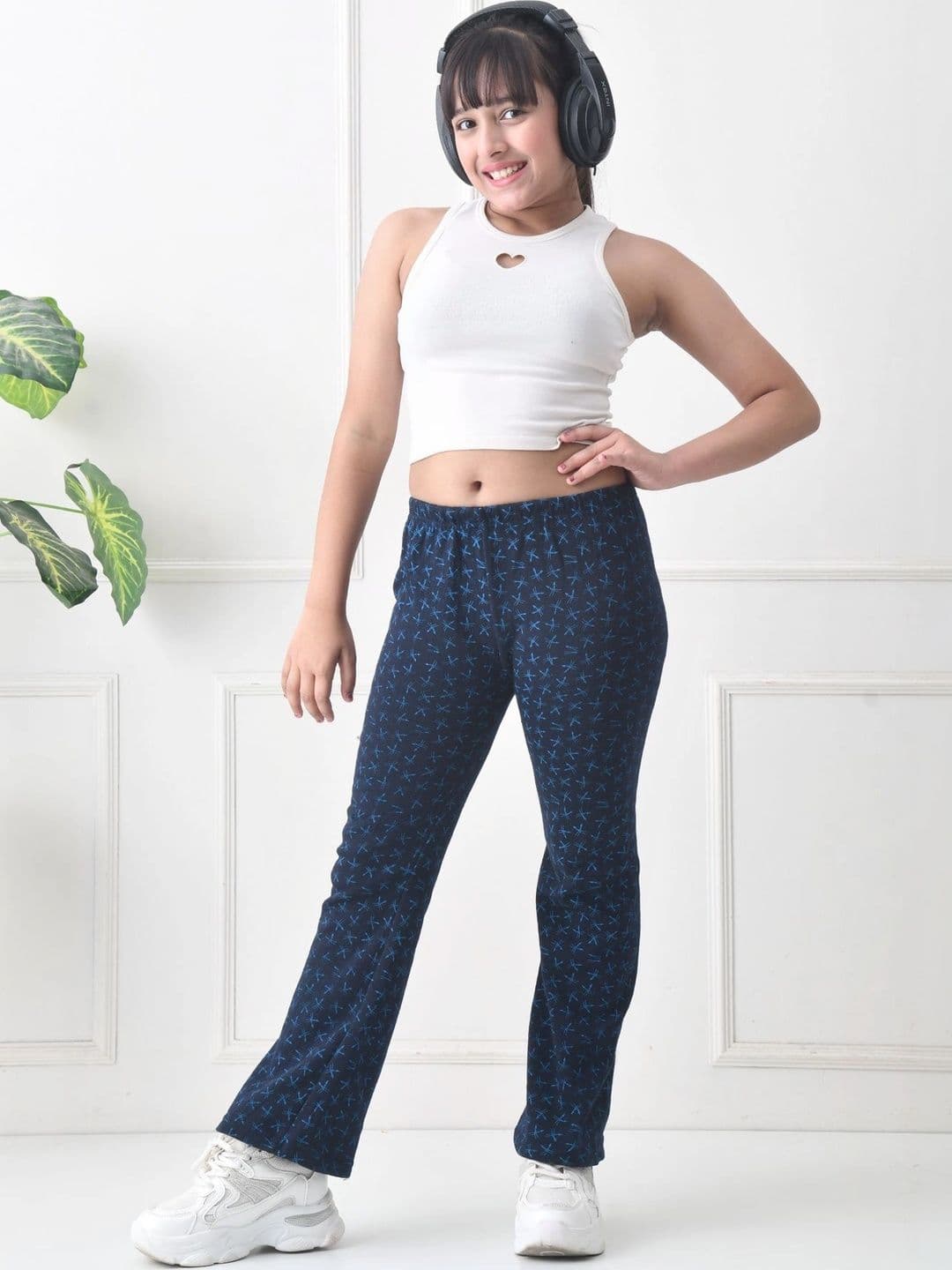 BAESD Girls Printed Knitted Palazzos thumbnail 5