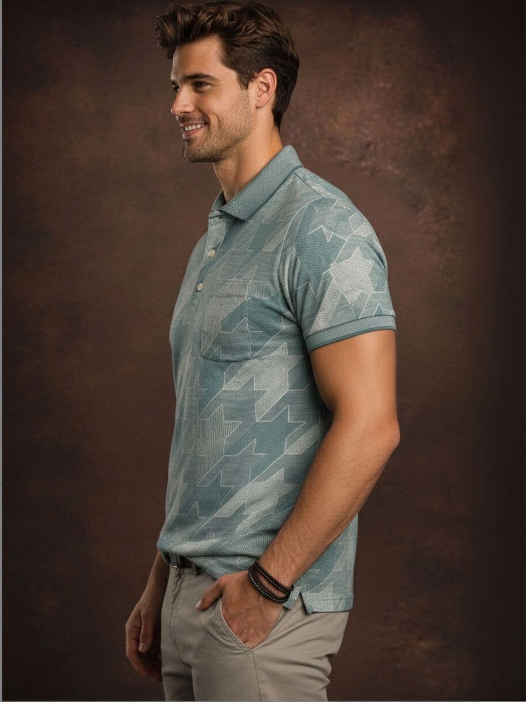 Roadster Men Printed Polo Collar Pockets T-shirt thumbnail 3