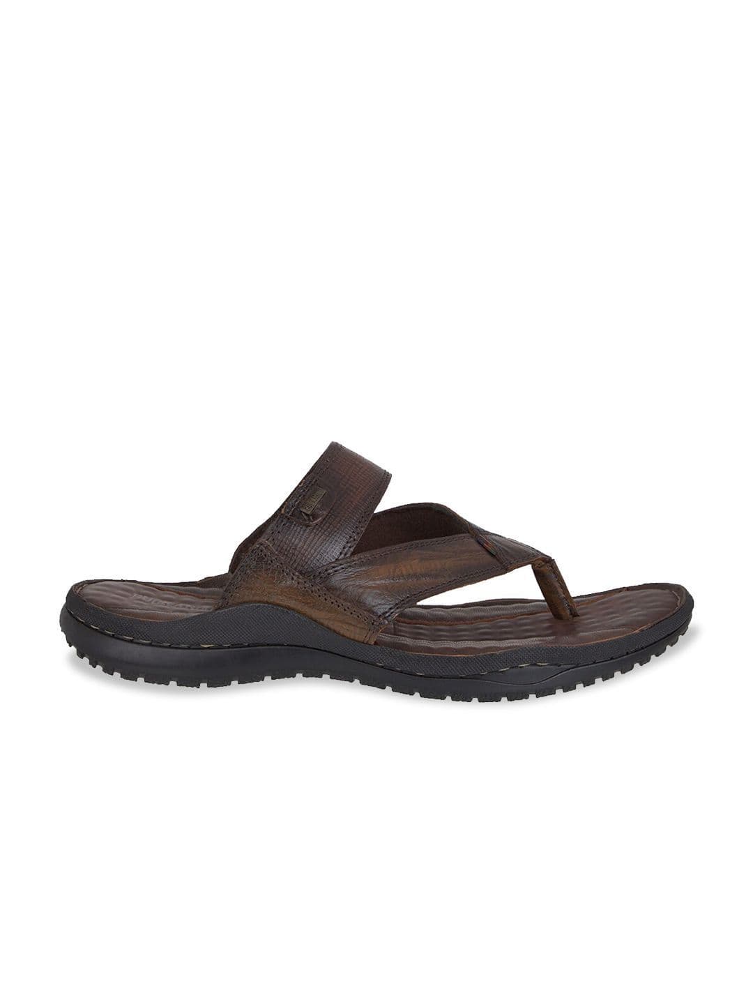 Buckaroo Men Brown & Black Leather Comfort Sandals thumbnail 5