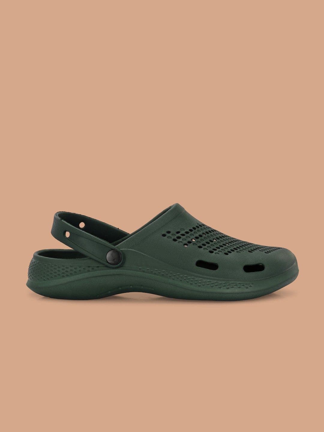 HRX by Hrithik Roshan Men Green Self Design Rubber Clogs thumbnail 3