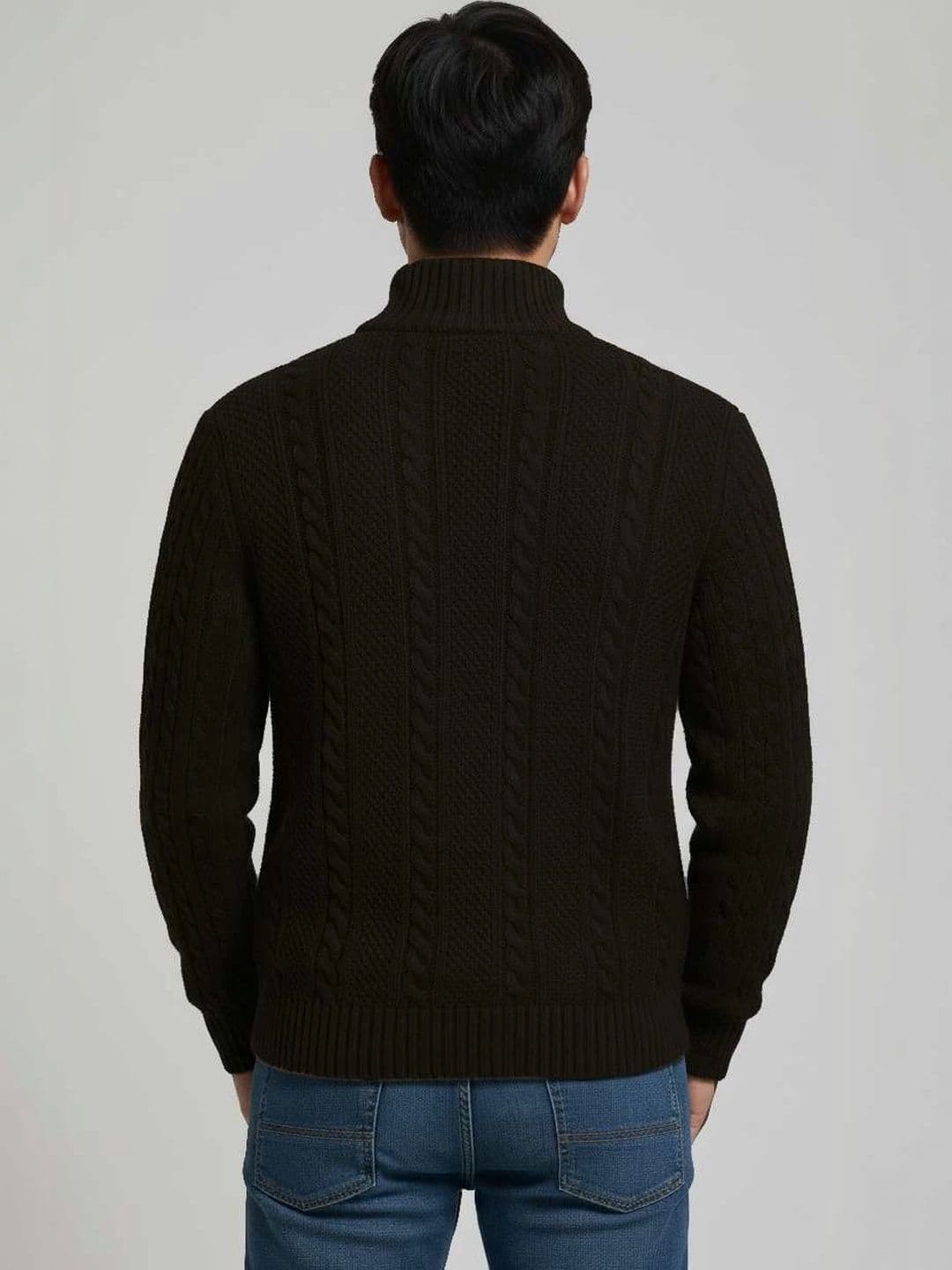 Badlook Men Cable Knit Woollen Pullover thumbnail 4