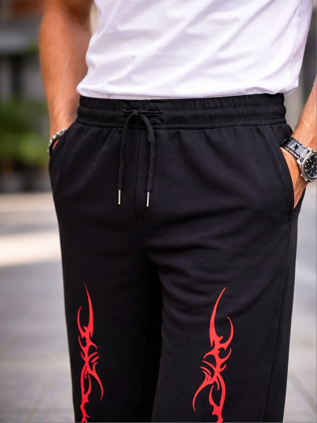 HERE&NOW Men Regular Fit Abstract Track Pants thumbnail 5