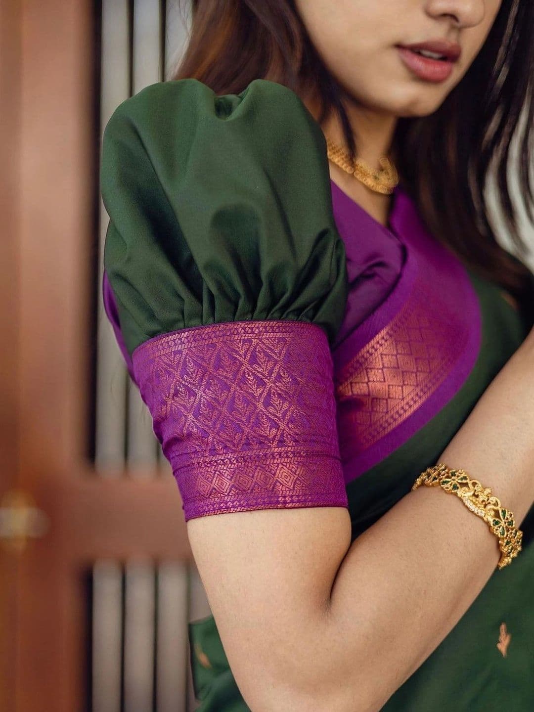 revika Woven Design Zari Art Silk Designer Kanjeevaram Saree thumbnail 3
