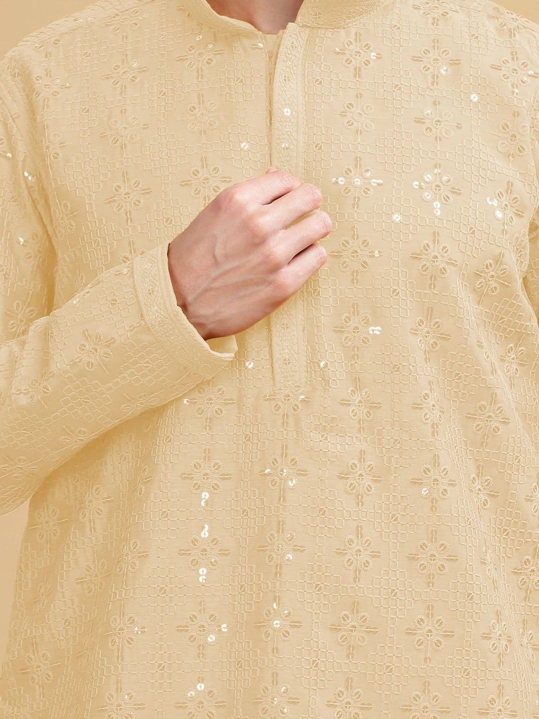 Anouk Men Ethnic Motifs Embroidered Sequinned Kurta thumbnail 2