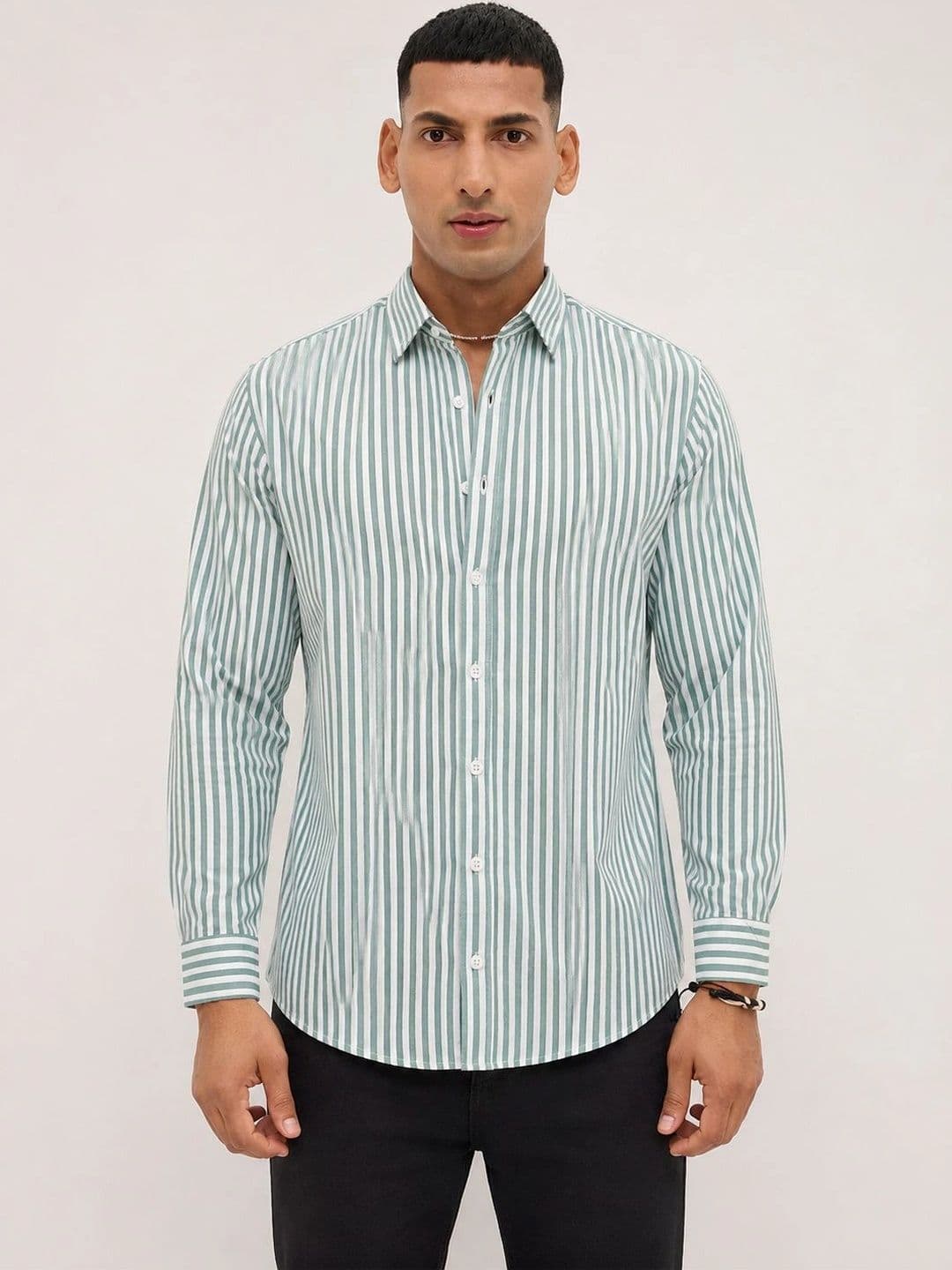 R.Code by The Roadster Life Co. Men Standard Striped Casual Shirt thumbnail 4
