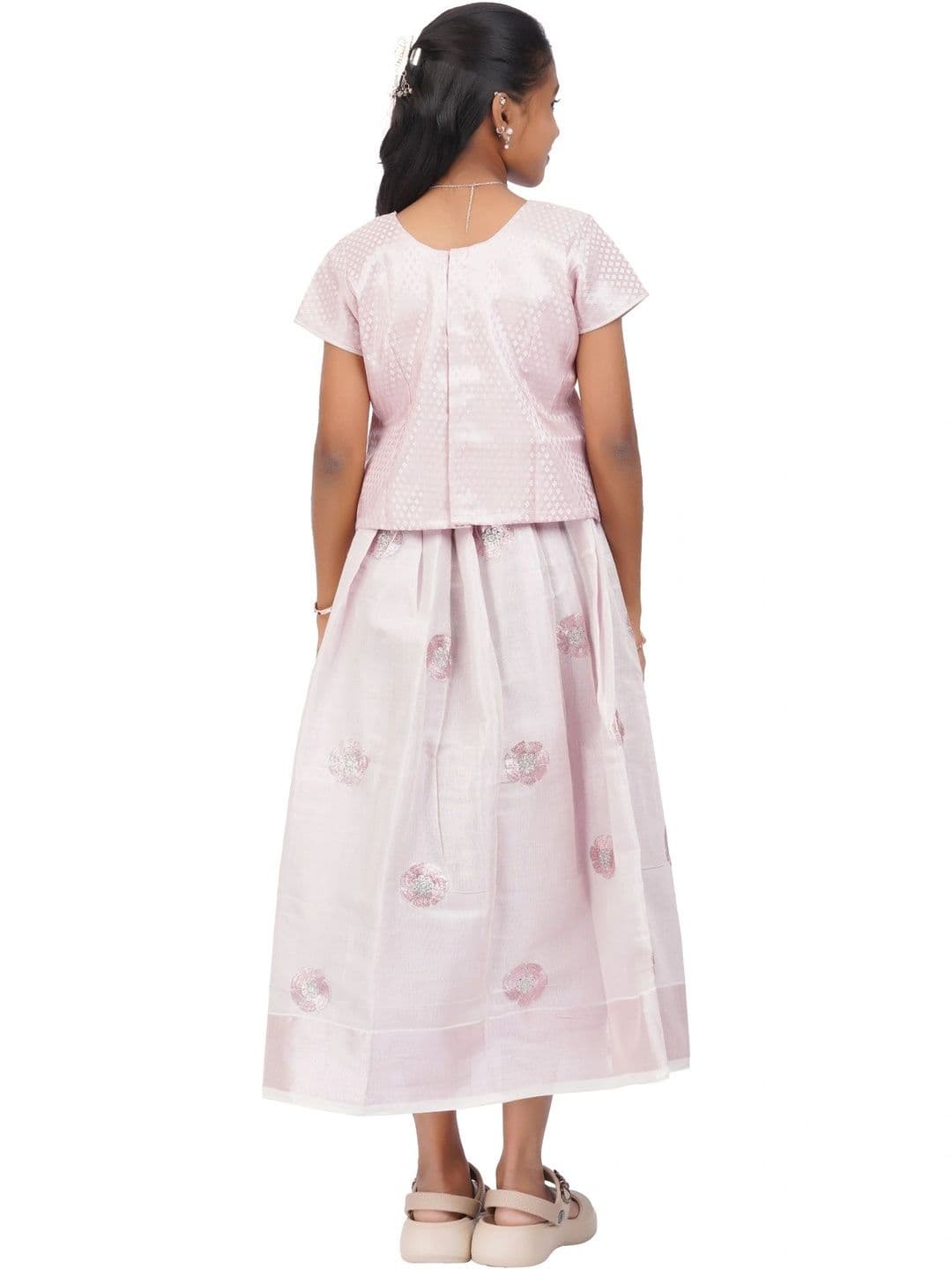 SKV ETHNIVERSE Girls Thread Work Ready to Wear Lehenga & thumbnail 6