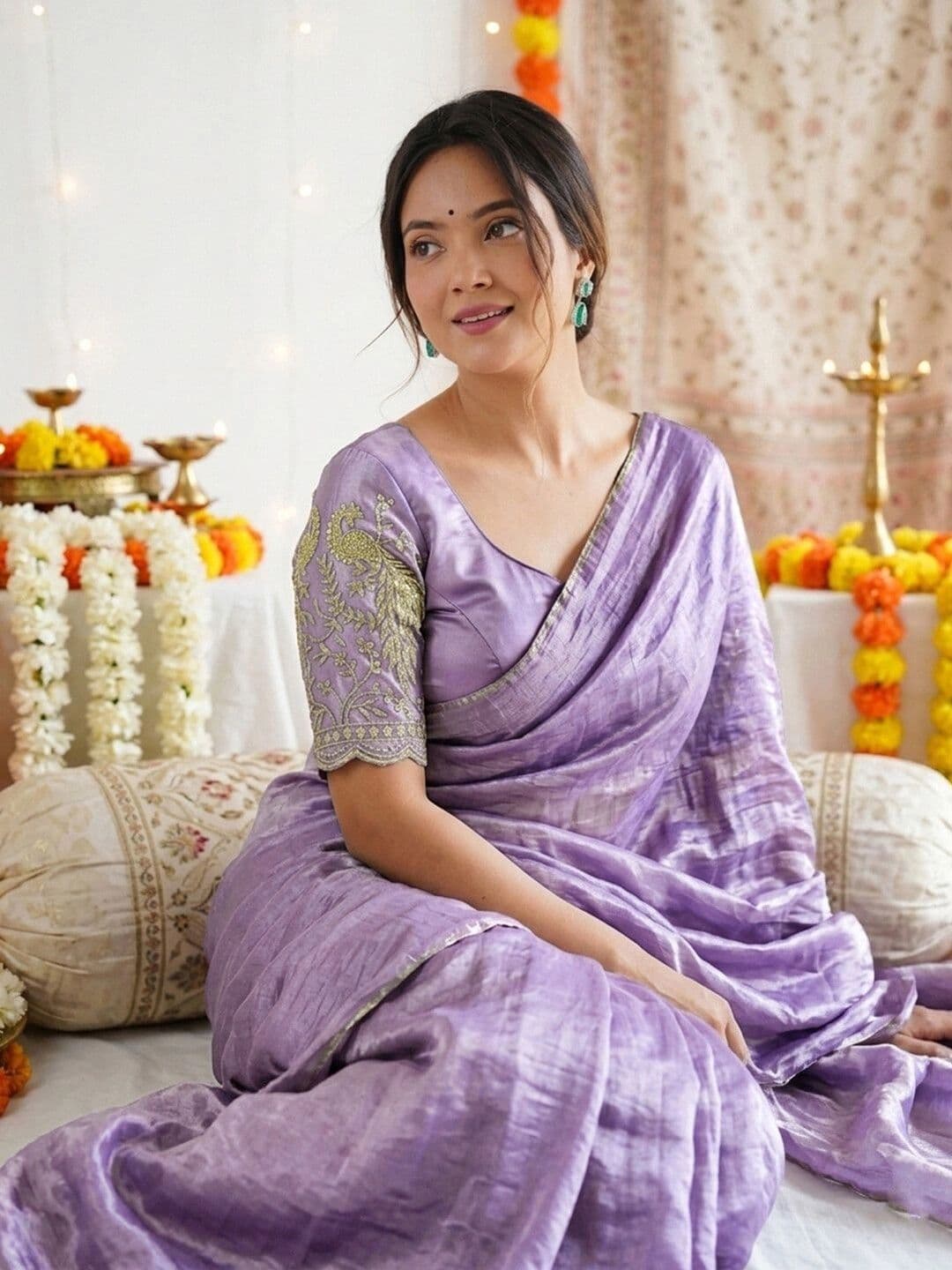 Satrani Zari Tissue Saree thumbnail 7