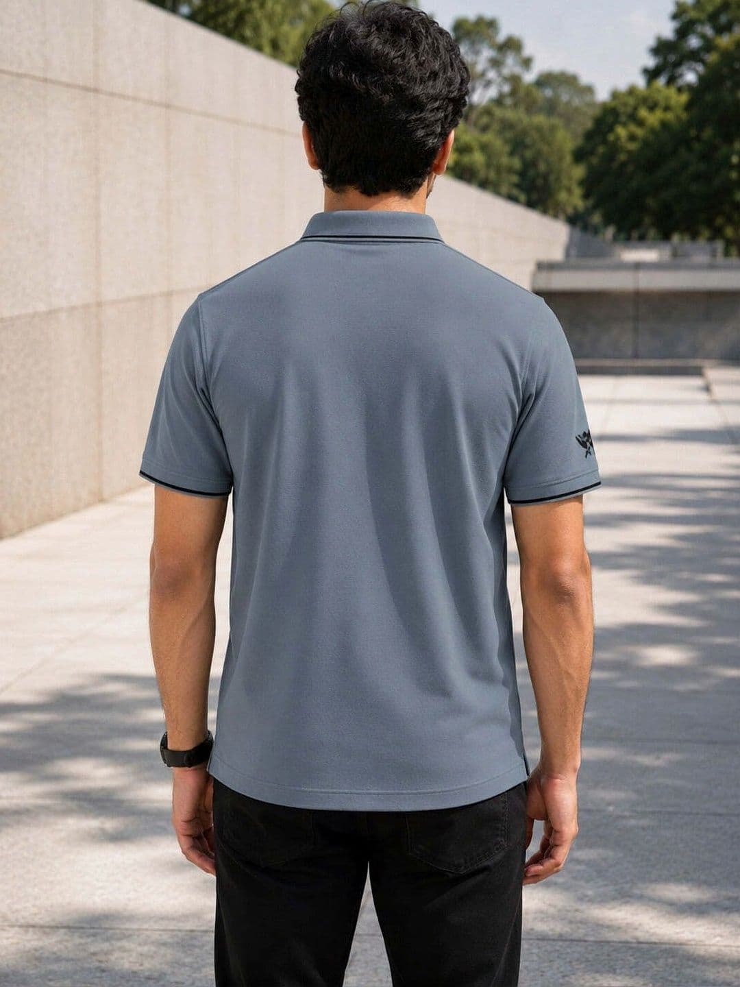 Warrior World Men Typography Printed Polo Collar T-shirt thumbnail 4