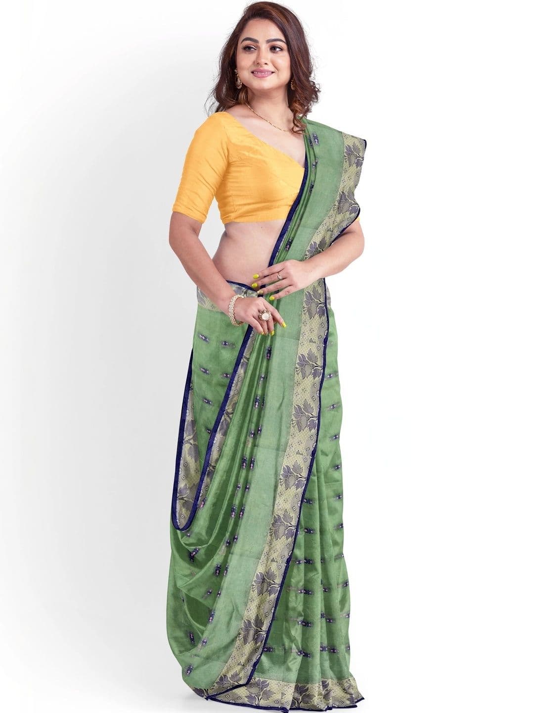 TANTSHREE Woven Design Pure Cotton Saree thumbnail 3