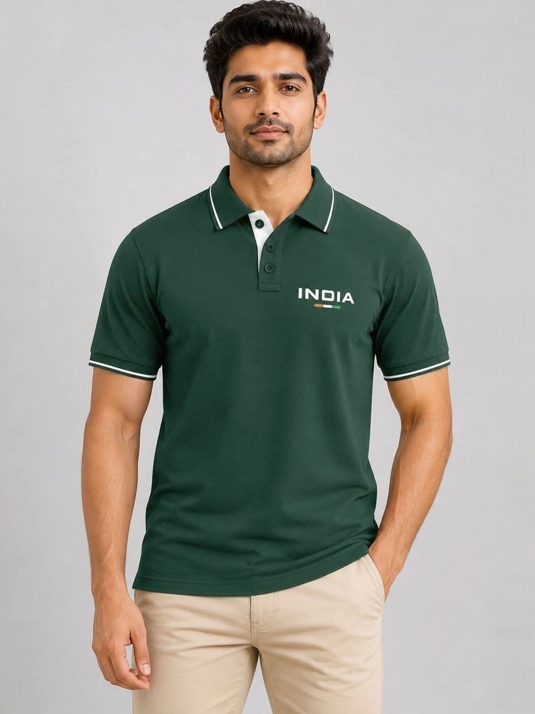Warrior World Men Typography Polo Collar Pure Cotton T-shirt thumbnail 5