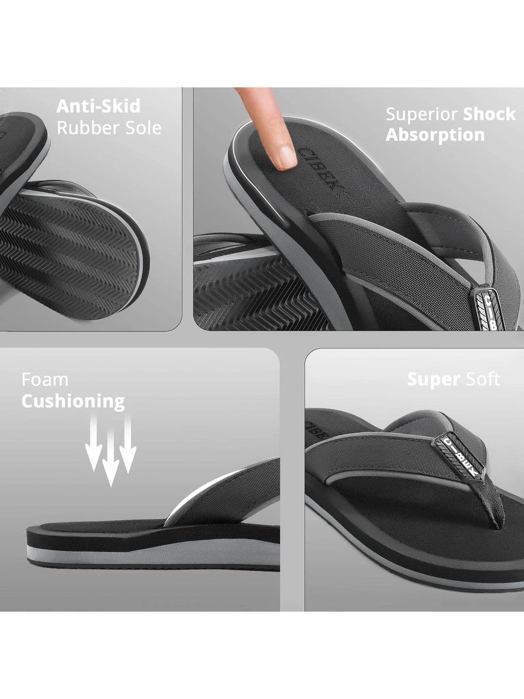 DOCTOR CIBEK SOFT Men Colourblocked Thong Flip-Flops thumbnail 2