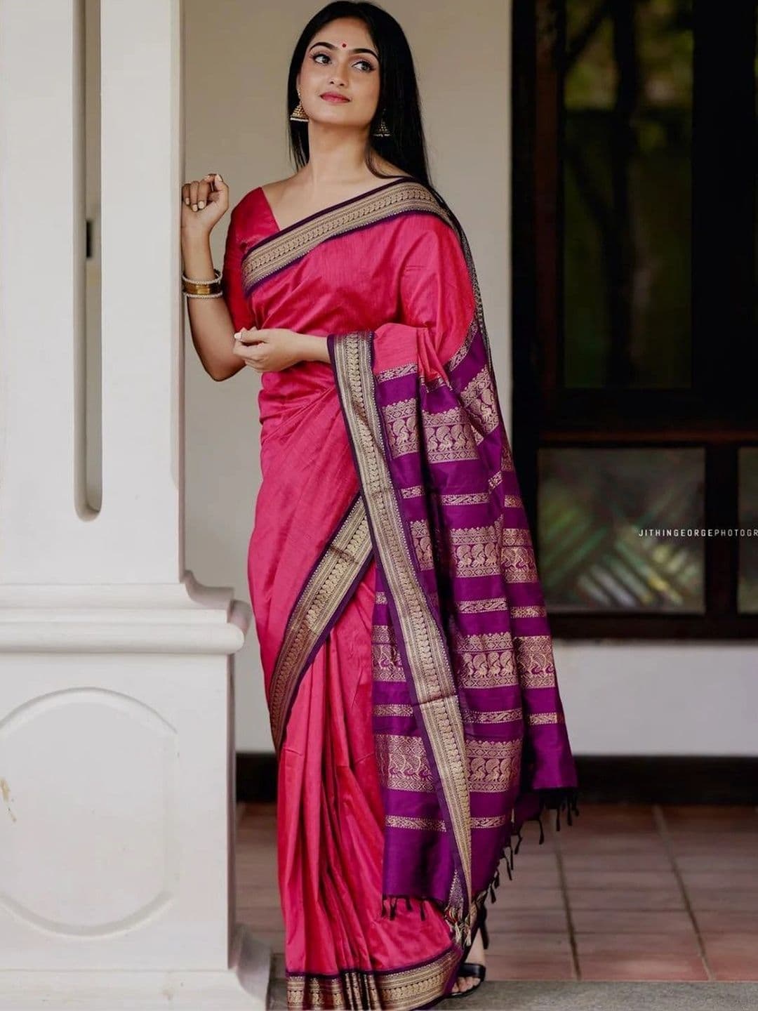 revika Woven Design Zari Art Silk Designer Kanjeevaram Saree thumbnail 7