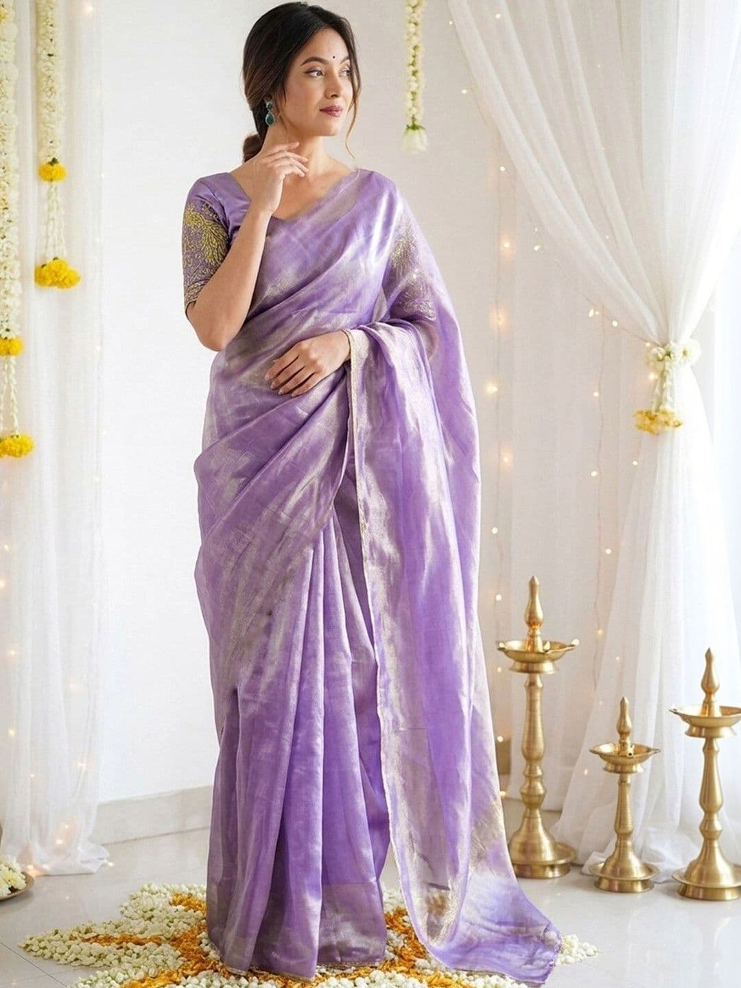 Satrani Zari Tissue Saree - view 1