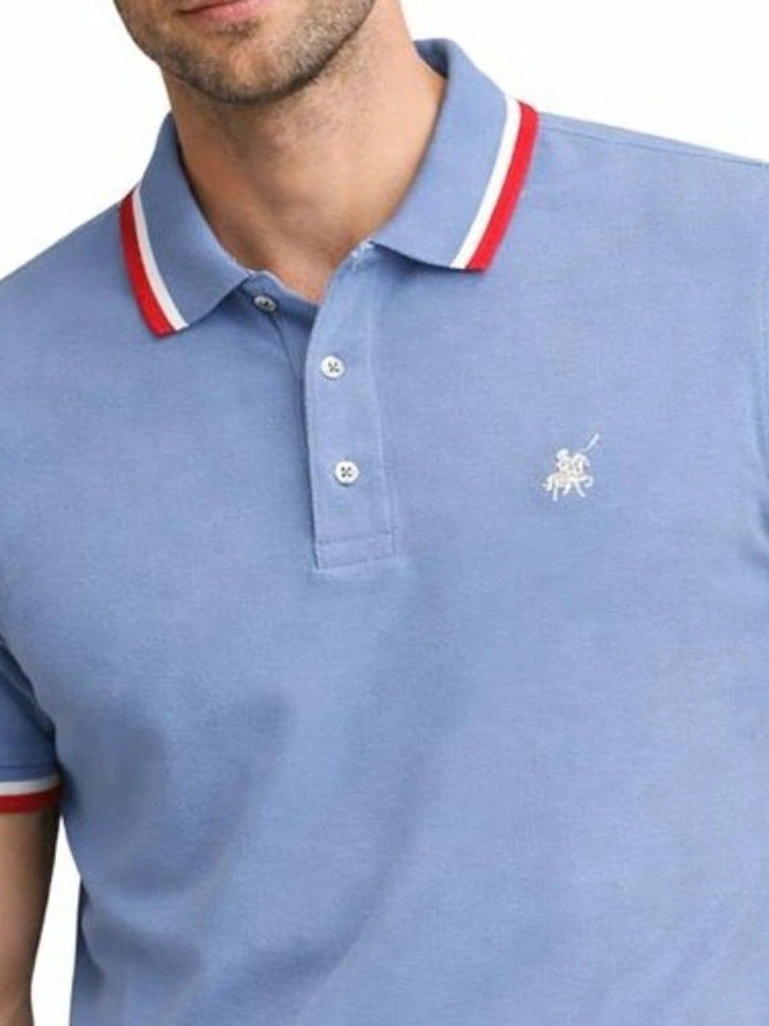 Here & Now X Raves Men Brand Logo Polo Collar T-shirt thumbnail 5