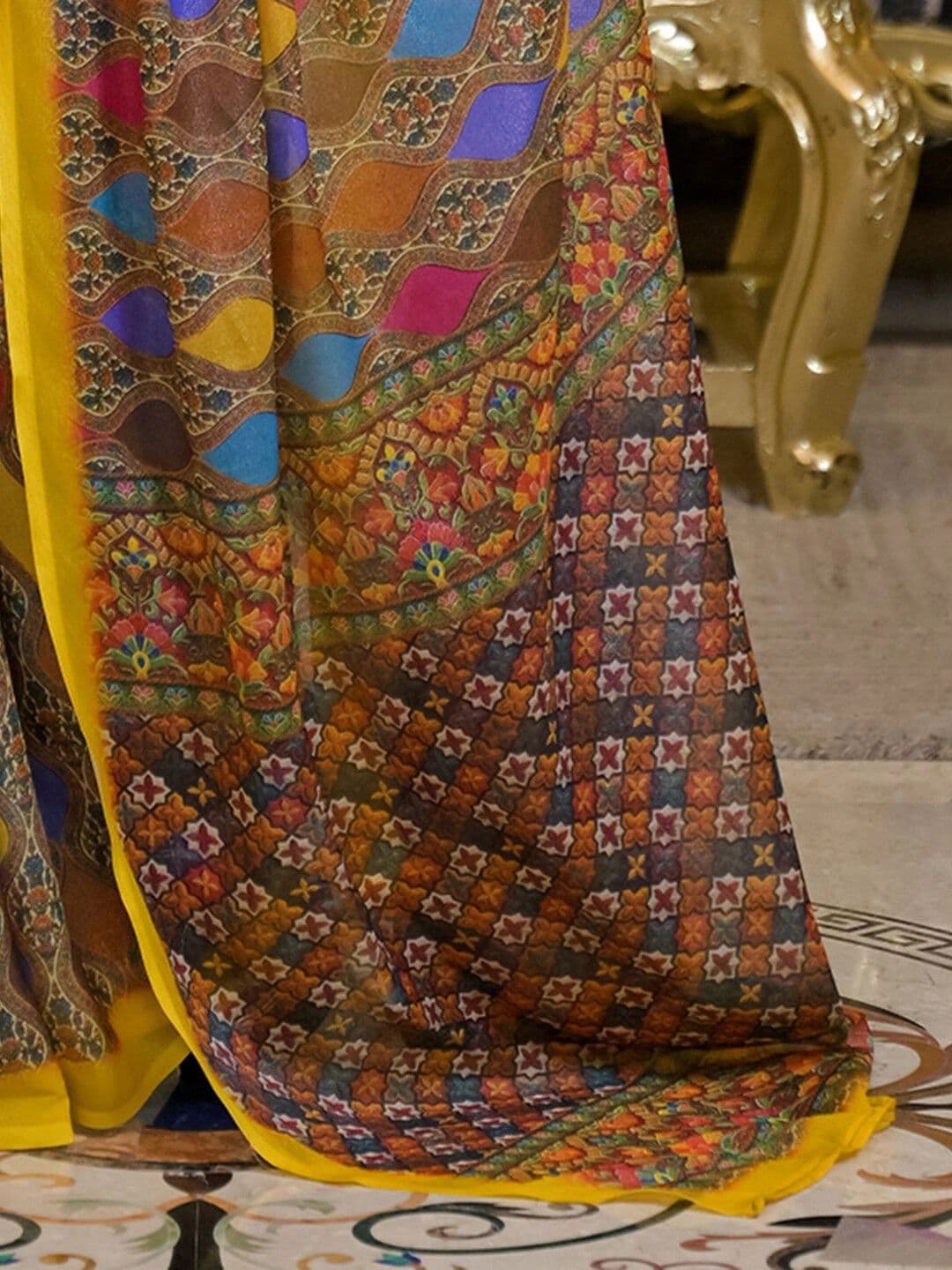 KALINI Woven Design Pure Georgette Saree thumbnail 2